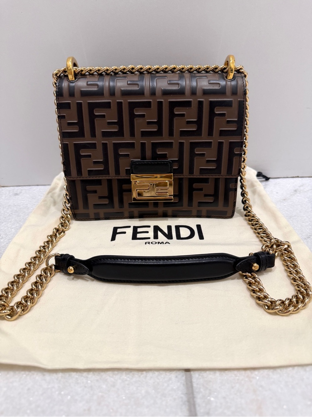 Fendi Zucca embossed crossbody bag
